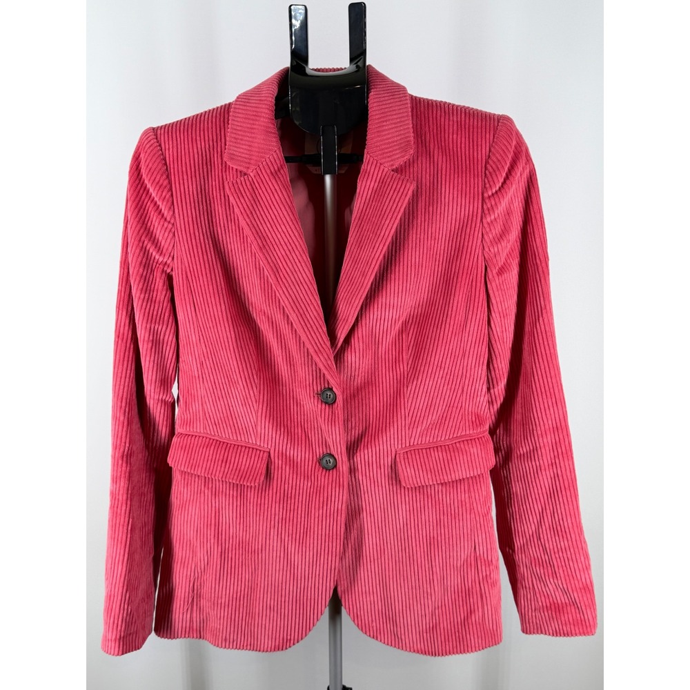 1901 Nordstrom Womens Pink Corduroy Blazer Jacket 2 Button Size 8